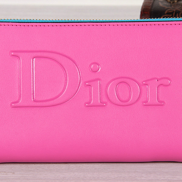 dior wallet calfksin leather 116 rosered&blue - Click Image to Close